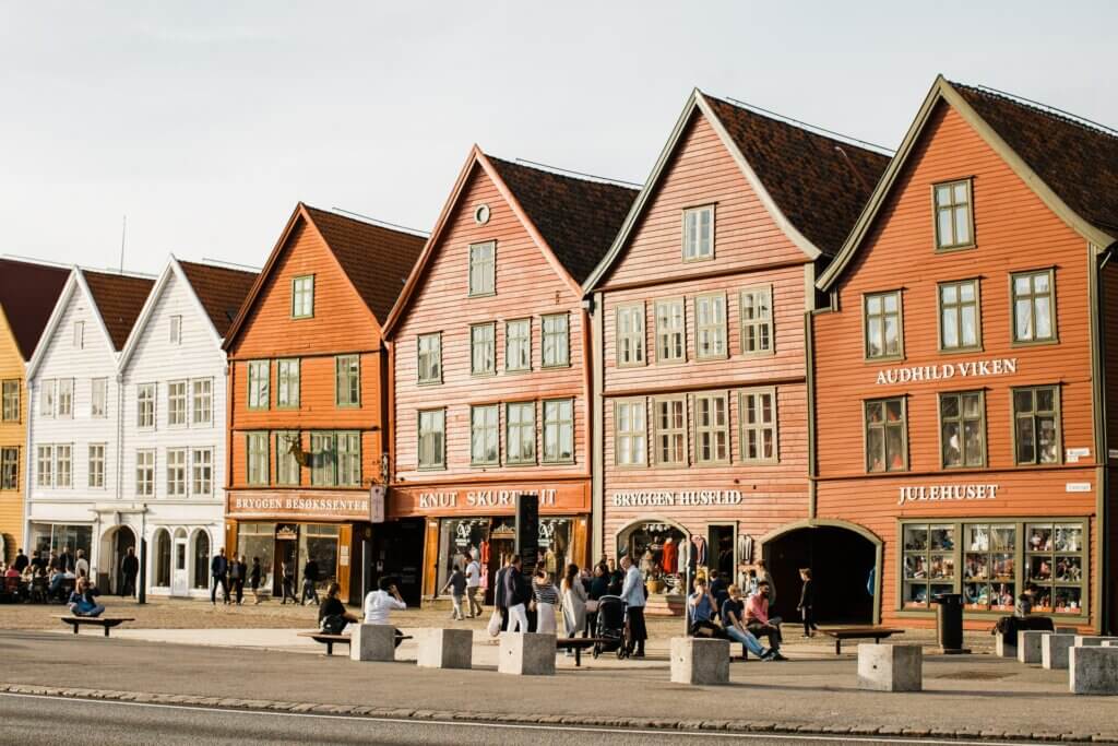 Houses in Bryggen in Bergen