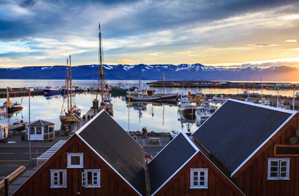 Husvik harbour town