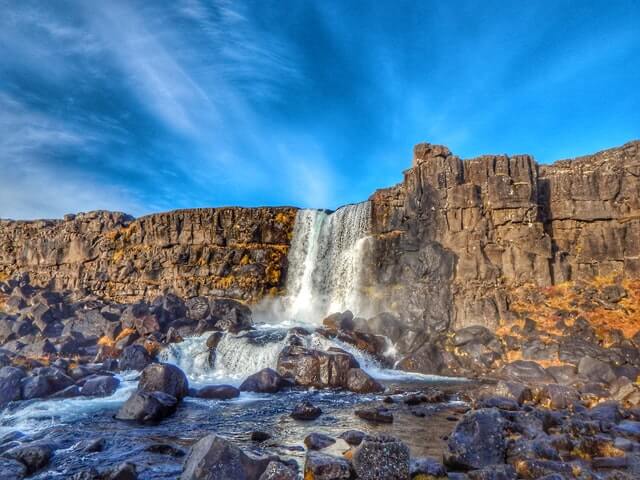 Iceland Thingvellir national park waterfall