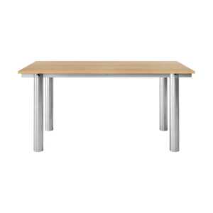 Ferm Living Atura dining table Brushed stainless steel-natural oak, 90×160 cm
